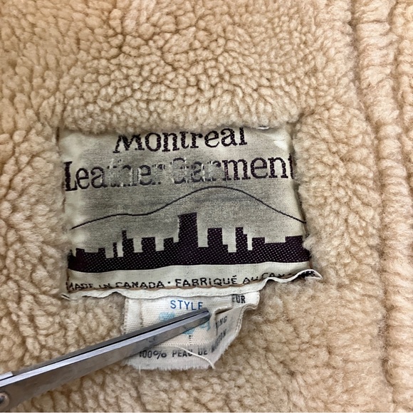 Vintage sheepskin shearling coat jacket 70s leather tan brown retro classic - Picture 8 of 10